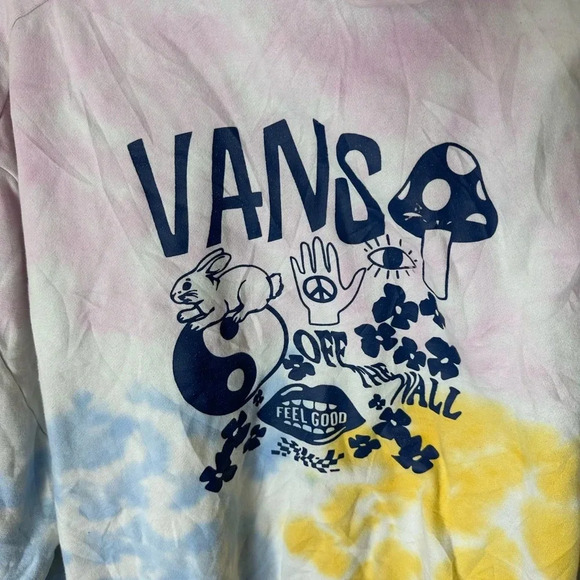 VANS Off The Wall Graphic Hoodie Men's Small Tie Dye Pullover Multicolor Floral - Picture 5 of 6
